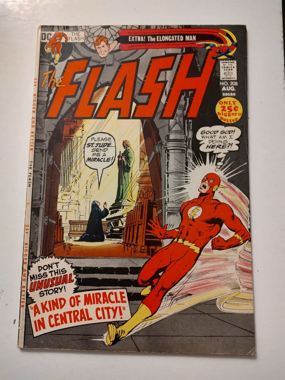 FLASH # 208 First 25-cent issue 52 PG GIANT Cover by Neal Adams
